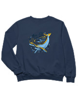 Φούτερ χωρίς κουκούλα Παιδικό - Less Plastic Whale - Color Thumbnail Σκούρο Μπλε