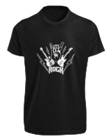 T-Shirt Fit Αντρικό - Lets Rock - Color Thumbnail Μαύρο