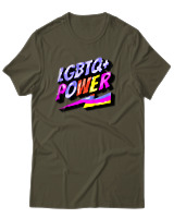 T-Shirt Αντρικό - LGBTQ Power - Color Thumbnail Χακί