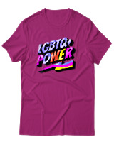 T-Shirt Αντρικό - LGBTQ Power - Color Thumbnail Φουξια