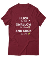 T-Shirt Αντρικό - Lick Swallow Suck  - Color Thumbnail Σκούρο Κόκκινο