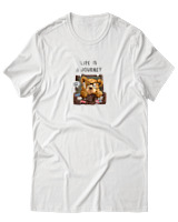 T-Shirt Αντρικό - Life Is A Journey - Color Thumbnail Άσπρο