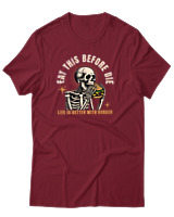 T-Shirt Αντρικό - Life Is Better With Burger - Color Thumbnail Σκούρο Κόκκινο