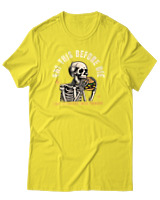 T-Shirt Αντρικό - Life Is Better With Burger - Color Thumbnail Κίτρινο