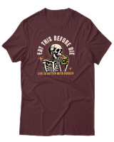 T-Shirt Αντρικό - Life Is Better With Burger - Color Thumbnail Μπορντό