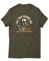 T-Shirt Αντρικό - Life Is Better With Burger - Color Thumbnail Χακί