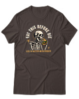 T-Shirt Αντρικό - Life Is Better With Burger - Color Thumbnail Καφέ