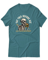 T-Shirt Αντρικό - Life Is Better With Burger - Color Thumbnail Μπλε Πράσινο