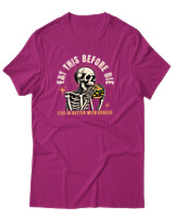 T-Shirt Αντρικό - Life Is Better With Burger - Color Thumbnail Φουξια