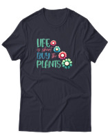 T-Shirt  Γυναικείο - Life Is Short Buy The Plants - Color Thumbnail Σκούρο Μπλέ