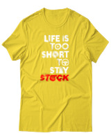 T-Shirt Αντρικό - Life Is Too Short To Stay Stock - Color Thumbnail Χρυσό Κίτρινο