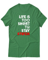 T-Shirt Αντρικό - Life Is Too Short To Stay Stock - Color Thumbnail Πράσινο