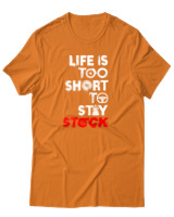 T-Shirt Αντρικό - Life Is Too Short To Stay Stock - Color Thumbnail Πορτοκαλί