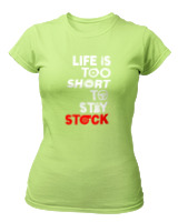 T-Shirt Στενή Γραμμή Γυναικείο - Life Is Too Short To Stay Stock - Color Thumbnail Λαχανί