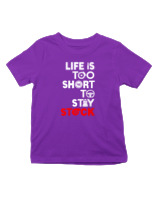 T-Shirt  Παιδικό - Life Is Too Short To Stay Stock - Color Thumbnail Σκούρο Μωβ