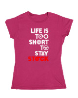Κοριτσίστικο Κοντομανικο Παιδικό - Life Is Too Short To Stay Stock - Color Thumbnail Φουξια