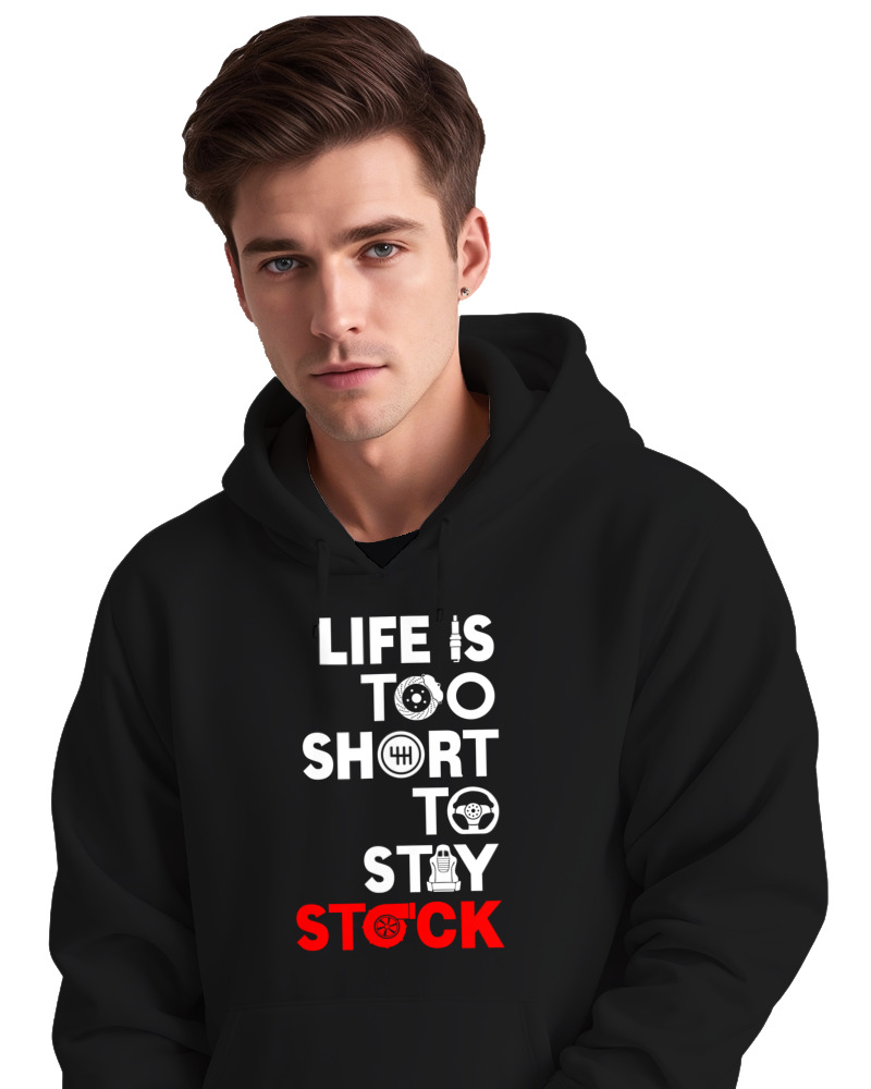 Φούτερ με κουκούλα Αντρικό - Life Is Too Short To Stay Stock - Image 2
