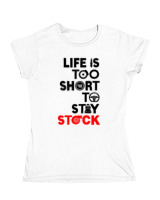 Κοριτσίστικο Κοντομανικο Παιδικό - Life Is Too Short To Stay Stock - Color Thumbnail ΄Ασπρο