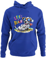 Φούτερ με κουκούλα - Life's A Beach - Color Thumbnail Μπλε Ρουά