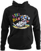 Φούτερ με κουκούλα - Life's A Beach - Color Thumbnail Μαύρο