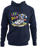 Φούτερ με κουκούλα - Life's A Beach - Color Thumbnail Navy Blue