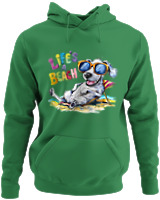 Φούτερ με κουκούλα - Life's A Beach - Color Thumbnail Kelly Green