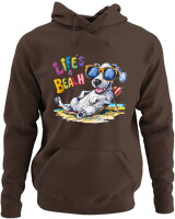 Φούτερ με κουκούλα - Life's A Beach - Color Thumbnail Καφέ