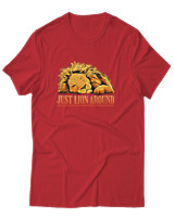 T-Shirt Αντρικό - Lion Around - Color Thumbnail Κόκκινο