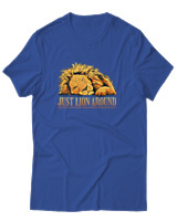 T-Shirt Αντρικό - Lion Around - Color Thumbnail Μπλε Ρουά