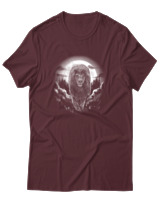 T-Shirt Αντρικό - Lion Full Moon - Color Thumbnail Μπορντό