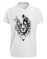T-Shirt Fit Αντρικό - Lion Geometrical - Color Thumbnail 'Ασπρο