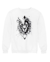 Φούτερ χωρίς κουκούλα - Lion Geometrical - Color Thumbnail 'Ασπρο