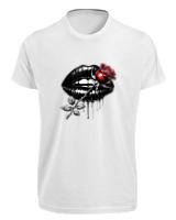 T-Shirt Fit Αντρικό - Lips Rose - Color Thumbnail 'Ασπρο