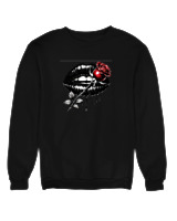 Φούτερ χωρίς κουκούλα Γυναικείο - Lips Rose - Color Thumbnail Μαύρο