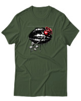 T-Shirt  Γυναικείο - Lips Rose - Color Thumbnail Κυπαρισσί