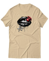 T-Shirt  Γυναικείο - Lips Rose - Color Thumbnail Μπέζ