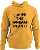 Φούτερ με κουκούλα - Living The Dream Plan B - Color Thumbnail Κίτρινο Χρυσό