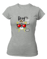 T-Shirt Στενή Γραμμή - Look At Me - Color Thumbnail Γκρι Μελανζέ