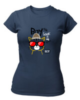 T-Shirt Στενή Γραμμή - Look At Me - Color Thumbnail Σκούρο Μπλε