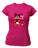 T-Shirt Στενή Γραμμή - Look At Me - Color Thumbnail Φουξια