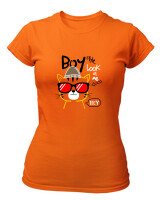 T-Shirt Στενή Γραμμή - Look At Me - Color Thumbnail Πορτοκαλί