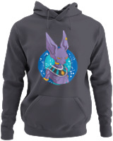Φούτερ με κουκούλα - Lord Beerus - Color Thumbnail Ανθρακί