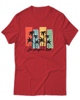 T-Shirt Αντρικό - Los Angeles CA - Color Thumbnail Κόκκινο