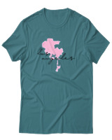 T-Shirt  Γυναικείο - Los Angeles Script - Color Thumbnail Μπλέ Πράσινο