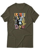 T-Shirt Αντρικό - Loud Proud And Punk - Color Thumbnail Χακί