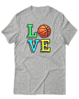 T-Shirt Αντρικό - Love Basket - Color Thumbnail Γκρι Μελανζέ