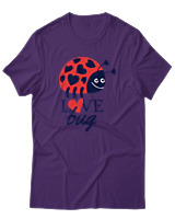 T-Shirt Αντρικό - Love Bug - Color Thumbnail Σκούρο Μωβ