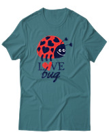 T-Shirt Αντρικό - Love Bug - Color Thumbnail Μπλε Πράσινο