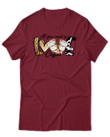 T-Shirt Αντρικό - Love Coffee - Color Thumbnail Σκούρο Κόκκινο