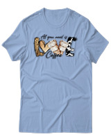 T-Shirt Αντρικό - Love Coffee - Color Thumbnail Γαλάζιο